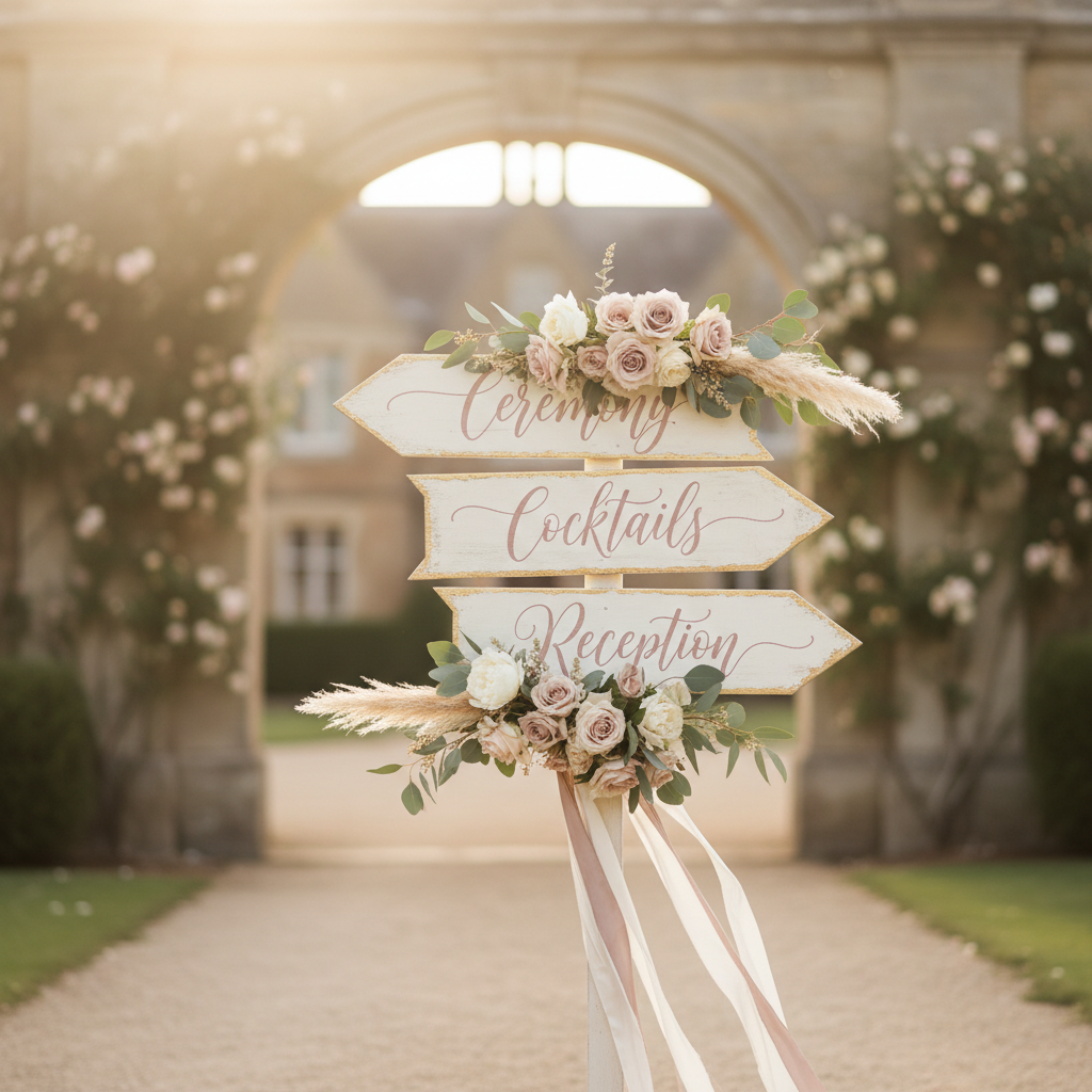 Wedding Directional Signs: Wayfinding & Guest Navigation